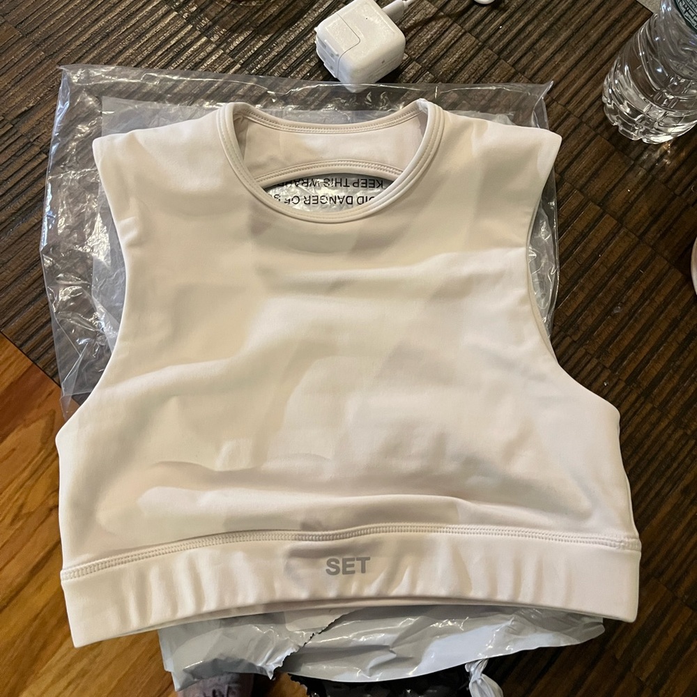 NWOT Set Active Bra White